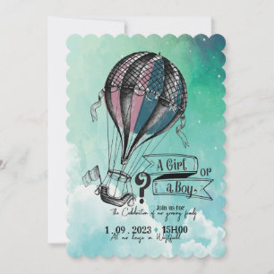 INVITACIÓN DE REVELACIÓN DE GÉNERO DE BALLÓN DE AI