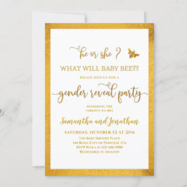 Invitación de Revelación de Género de Bebé Abeja