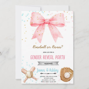 invitación de revelación de género de béisbol o la