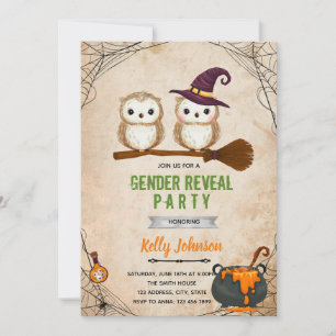 invitación de revelación de género de búho de Hall