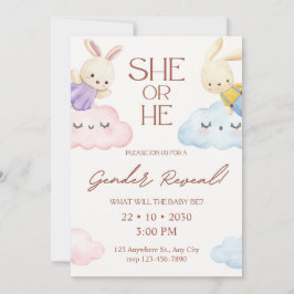 Invitación de Revelación de Género de Conejo Vinta