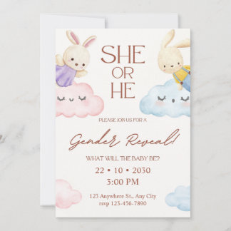 Invitación de Revelación de Género de Conejo Vinta