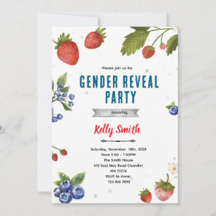 invitación de revelación de género de fresas y ará