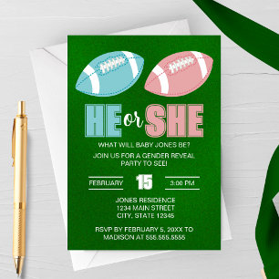Invitación de Revelación de Género de Fútbol Ameri