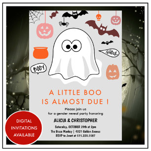 Invitación de revelación de género de Halloween Fa
