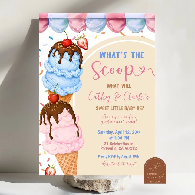 Invitación de Revelación de Género de Helado (Subido por el creador)
