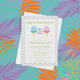 Invitación de revelación de género de helado