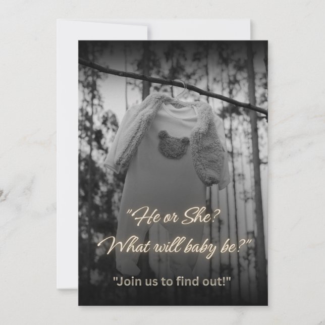 Invitación de Revelación de Género de Lujo, B Blan (Anverso)