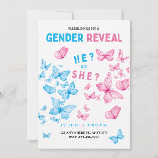 Invitación de Revelación de Género de Mariposa Azu