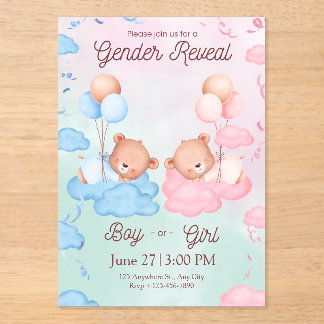 Invitación de Revelación de Género de Ositos Adora