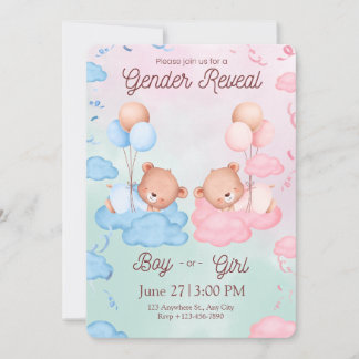 Invitación de Revelación de Género de Ositos Lindo