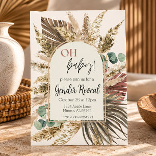 Invitación de Revelación de Género de Pampas Boho