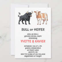 Invitación de Revelación de Género de Toro o Novil