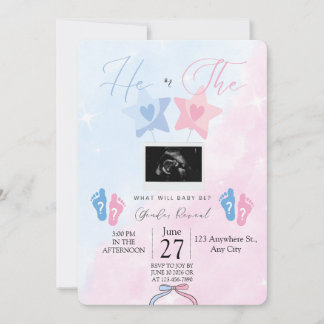 Invitación de Revelación de Género Él o Ella
