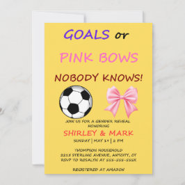 Invitación de revelación de género Goals o Pink Bo