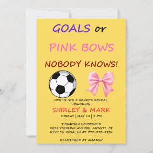 Invitación de revelación de género Goals o Pink Bo
