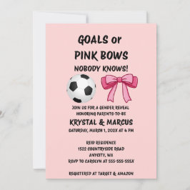 Invitación de revelación de género Goals o Pink Bo