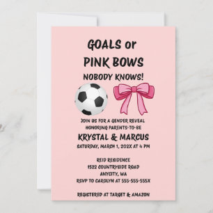 Invitación de revelación de género Goals o Pink Bo