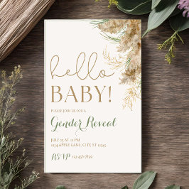 Invitación de Revelación de Género Greenery Pampas