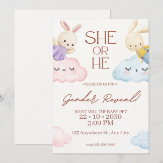 Invitación de Revelación de Género Lindo Beige y C