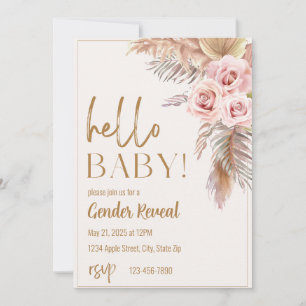 Invitación de Revelación de Género Neutral Boho