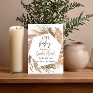 Invitación de Revelación de Género Neutral Boho de