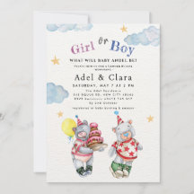 Invitación de revelación de género: niña o niño