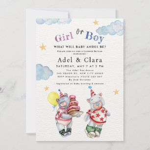 Invitación de revelación de género: niña o niño