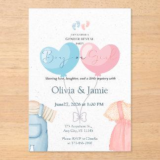 Invitación de revelación de género niño o niña