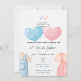 Invitación de revelación de género niño o niña