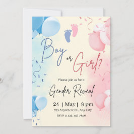 Invitación de Revelación de Género Niño o Niña Azu