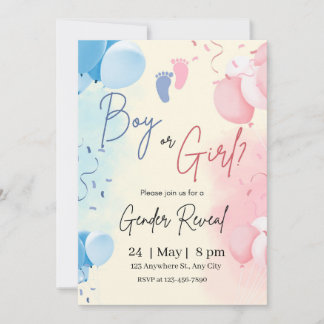 Invitación de Revelación de Género Niño o Niña Azu