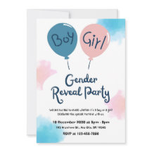 Invitación de Revelación de Género Niño o Niña Glo