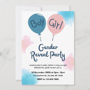 Invitación de Revelación de Género Niño o Niña Glo