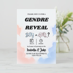 Invitación de Revelación de Género Niño o Niña Nub