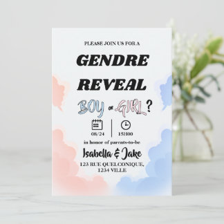 Invitación de Revelación de Género Niño o Niña Nub