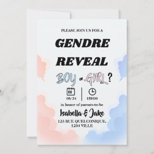 Invitación de Revelación de Género Niño o Niña Nub