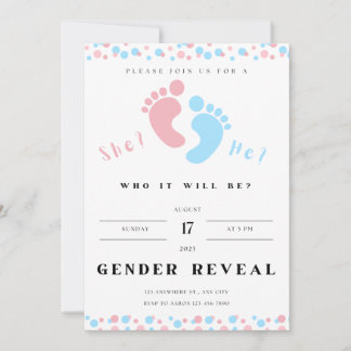 invitación de revelación de género,niño o niña, pi