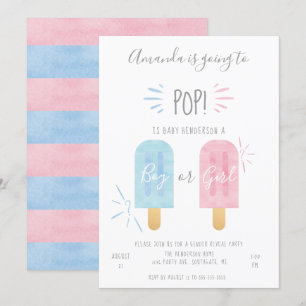 Invitación de Revelación de Género Popsicle, Niño