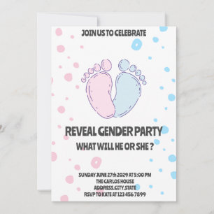 Invitación de Revelación de Género Rosa y Azul Col