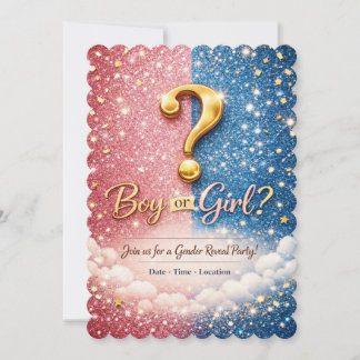 Invitación de Revelación de Género Rosa y Azul con