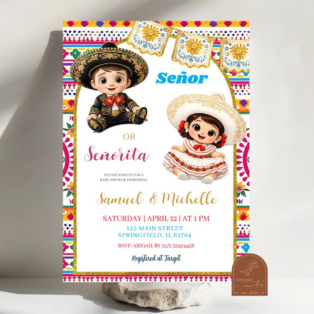 Invitación de Revelación de Género Señor o Señorit (Subido por el creador)