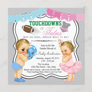 Invitación de revelación de género Touchdowns o Tu