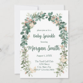 Invitación de Riego de Bebé Mariposa Boho Verde Sa