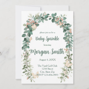 Invitación de Riego de Bebé Mariposa Boho Verde Sa