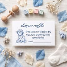 Invitación de rifa de pañales Safari Baby Blue Toi