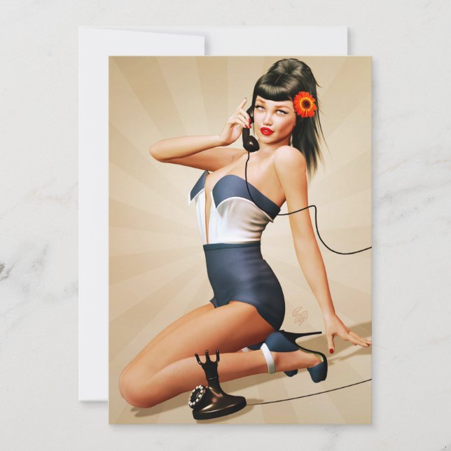 Invitación de Ringy Dingy Pin Up Party (Anverso)