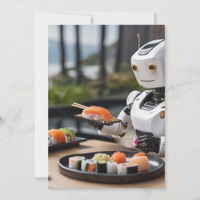 invitación de robot sushi (Anverso)