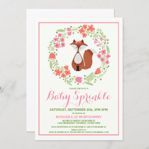 Invitación de rociamiento de bebé de Fox roja dulc