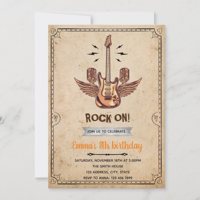 invitación de rockstar antigua (Anverso)